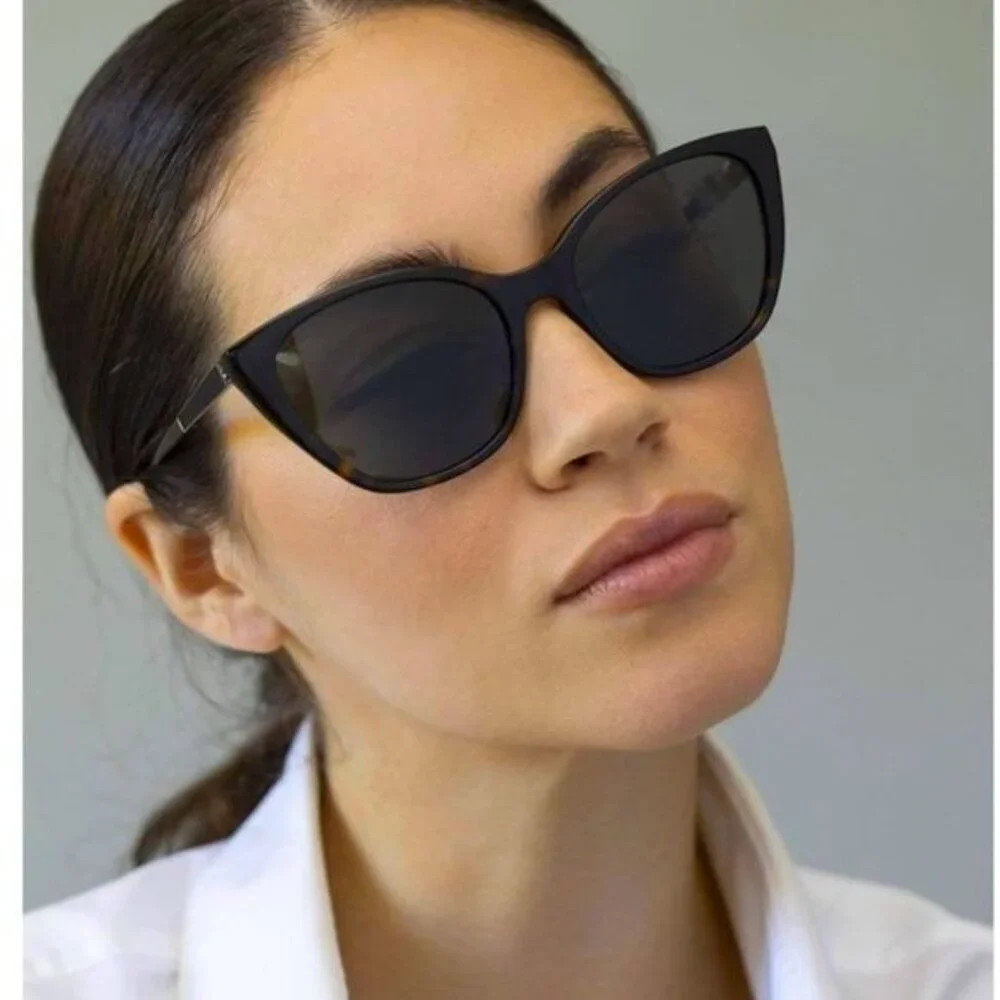 NWT Yves Saint Laurent SLM69-002 Black 56mm Sunglasses - Picture 2 of 12
